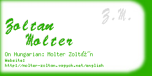 zoltan molter business card